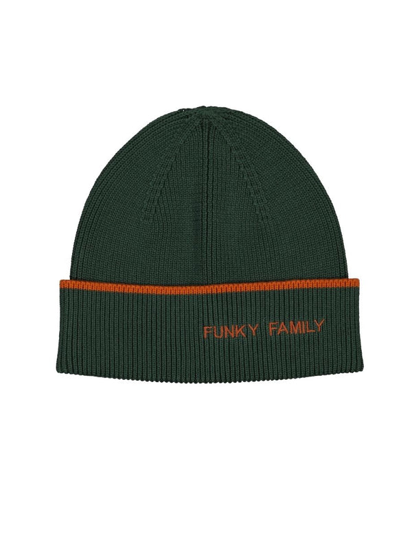 Bonnet Adulte en coton bio “Funky Family” - Vert sapin - Chamaye