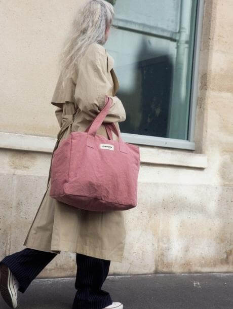Célestins, le sac 24h en coton recyclé - Bois de Rose - RIVE DROITE PARIS - PHOTO