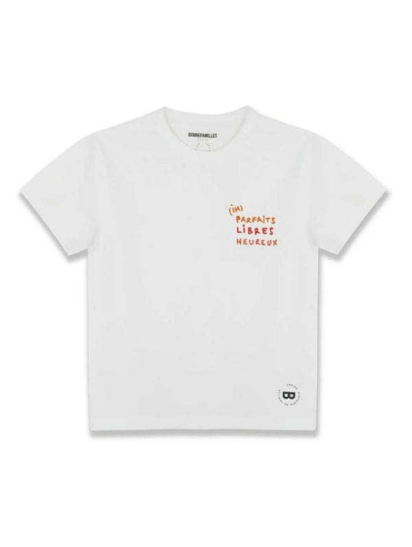 Tee-Shirt brodé "Imparfaits, libres et heureux" - Blanc