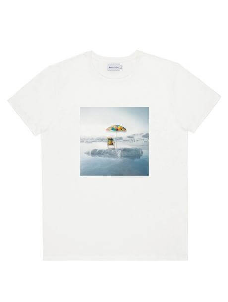 Tee-shirt en coton bio "Global Warming " - Blanc - Bask in The sun