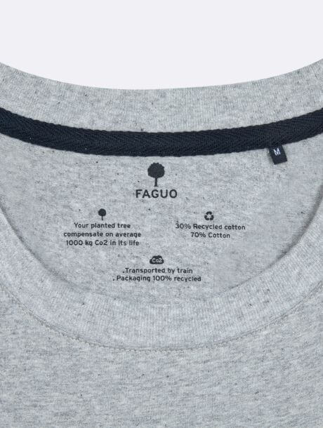 Tee-shirt ARCY "Copain des Bois" en coton et coton recyclé -  Gris