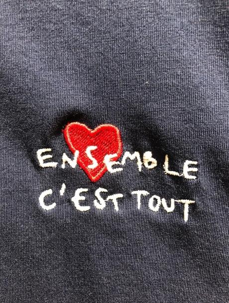 Tee-shirt Femme Brodé “Ensemble c'est tout” en coton bio - Marine -  Bonnefamilles - 2